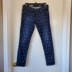 AG Adriano Goldschmied ♡ the Stevie Ankle ♡ HEART print jeans
